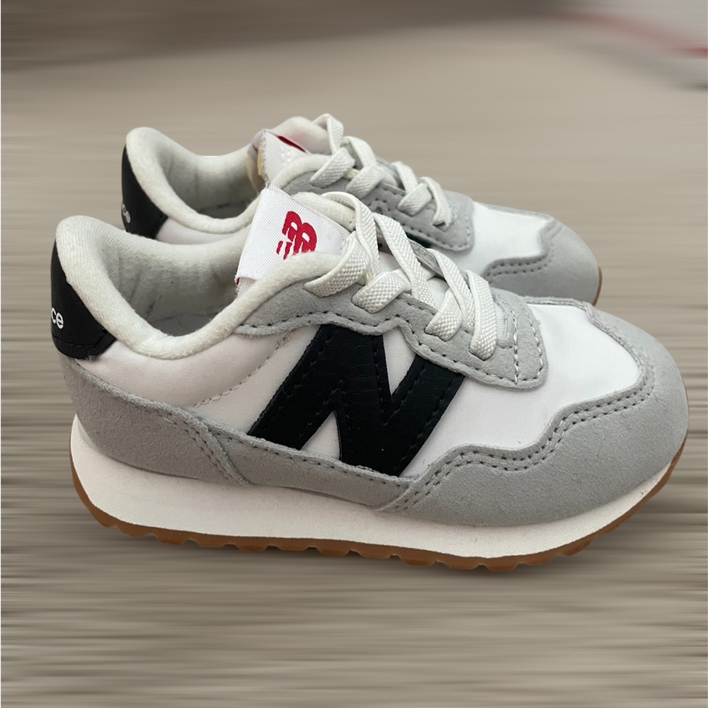 New Balance 237 Kids' Black, Gray, and White Sneakers